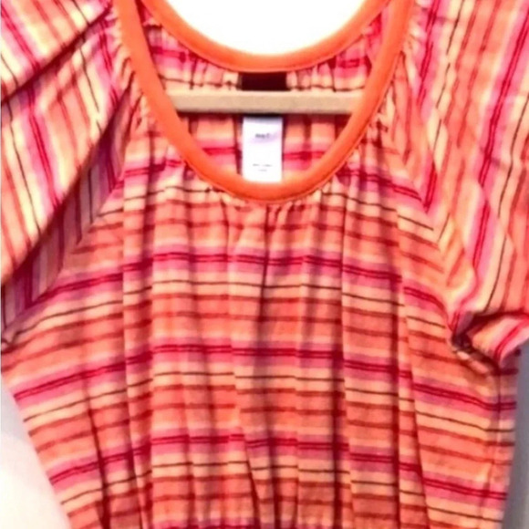 TEA COLLECTION EUC GIRLS ORANGE DRESS TOP FALL DRESSES CASUAL STRIPES SIZE 7 - Picture 2 of 2